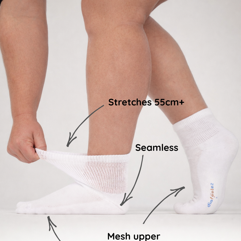 Comfysock Extra Stretch - 1/4 Crew Length