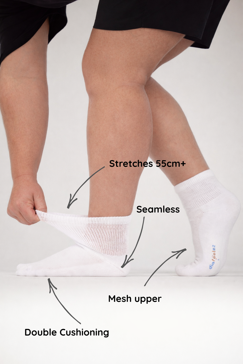 Comfysock Extra Stretch - 1/4 Crew Length