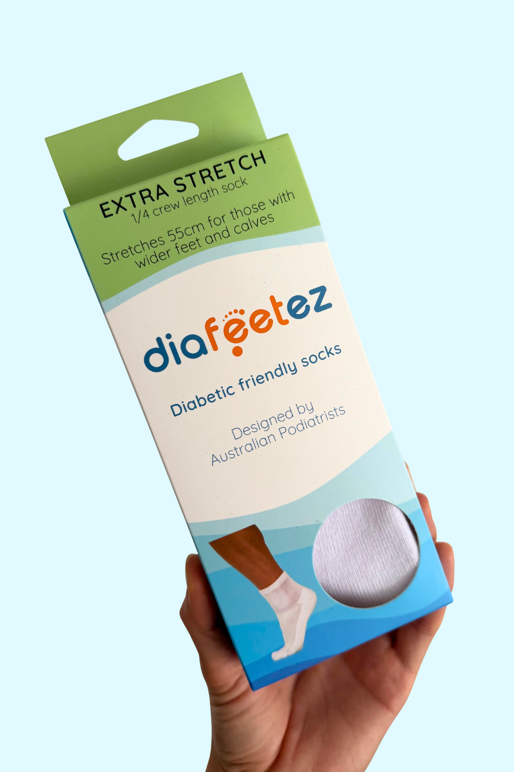 Comfysock Extra Stretch - 1/4 Crew Length