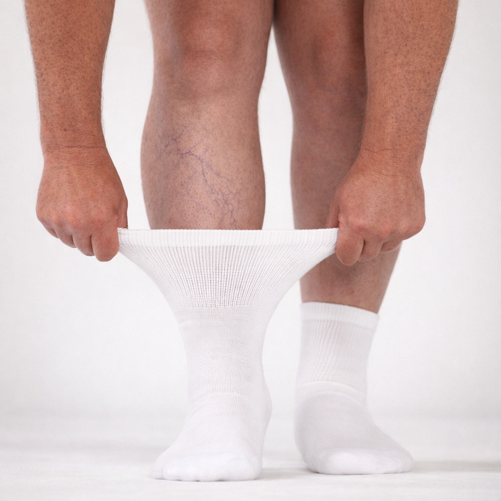 Extra Stretch Diabetic Friendly Socks  | Crew Length