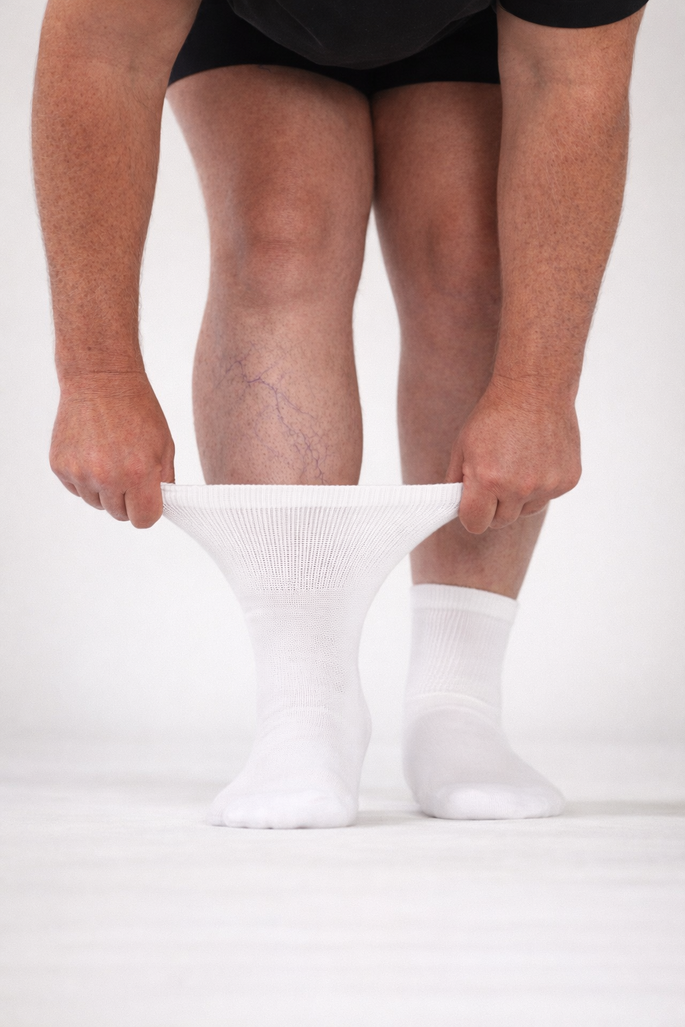 Extra Stretch Diabetic Friendly Socks  | Crew Length