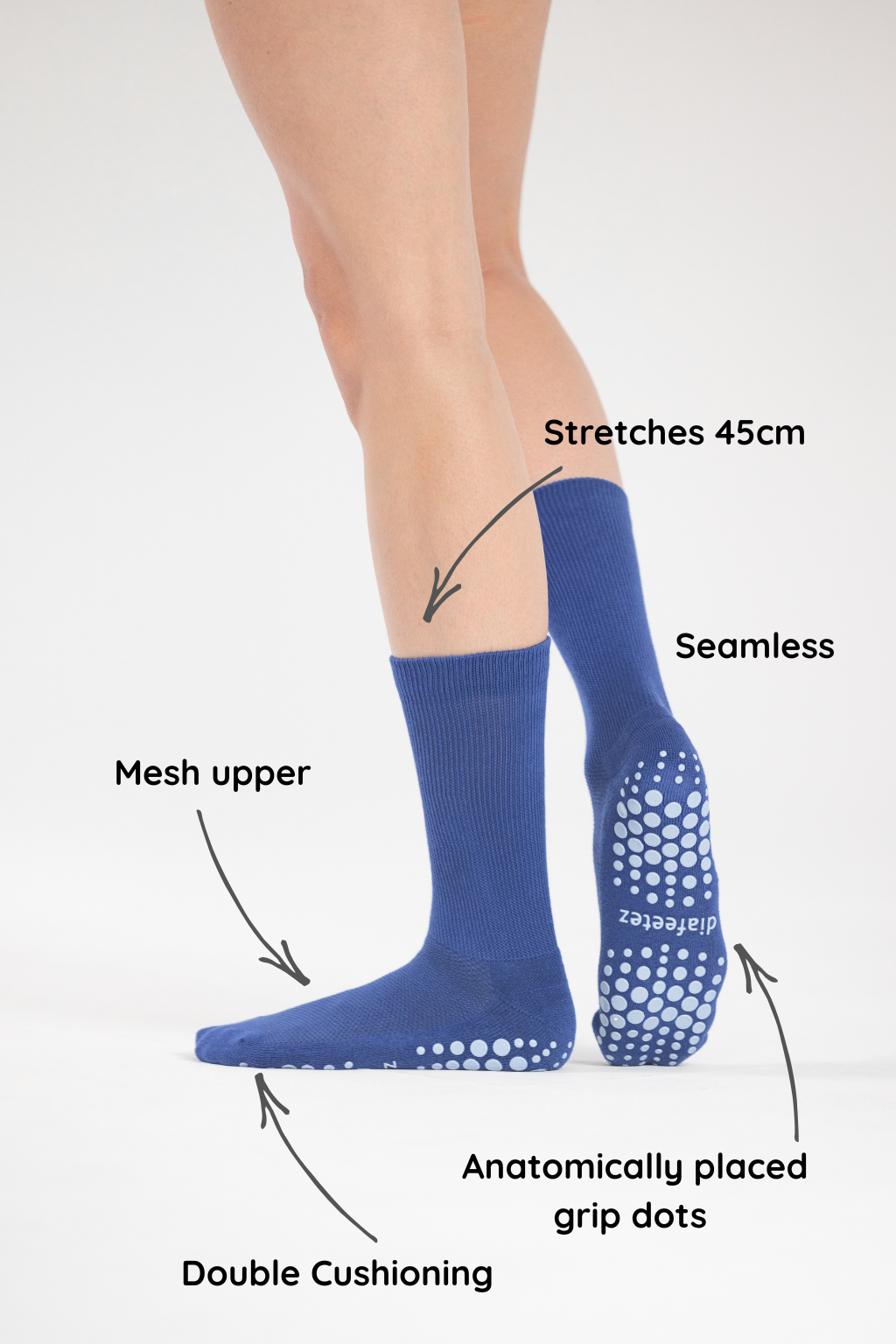 Grip Diabetic Friendly Socks | Crew Length