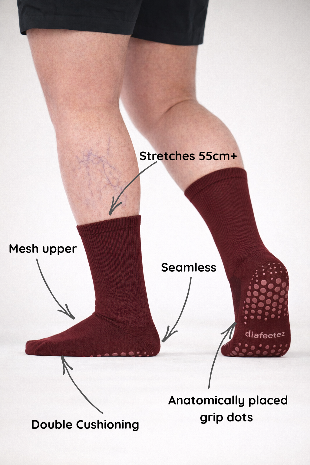 Comfysock Extra Stretch Grip - Crew Length